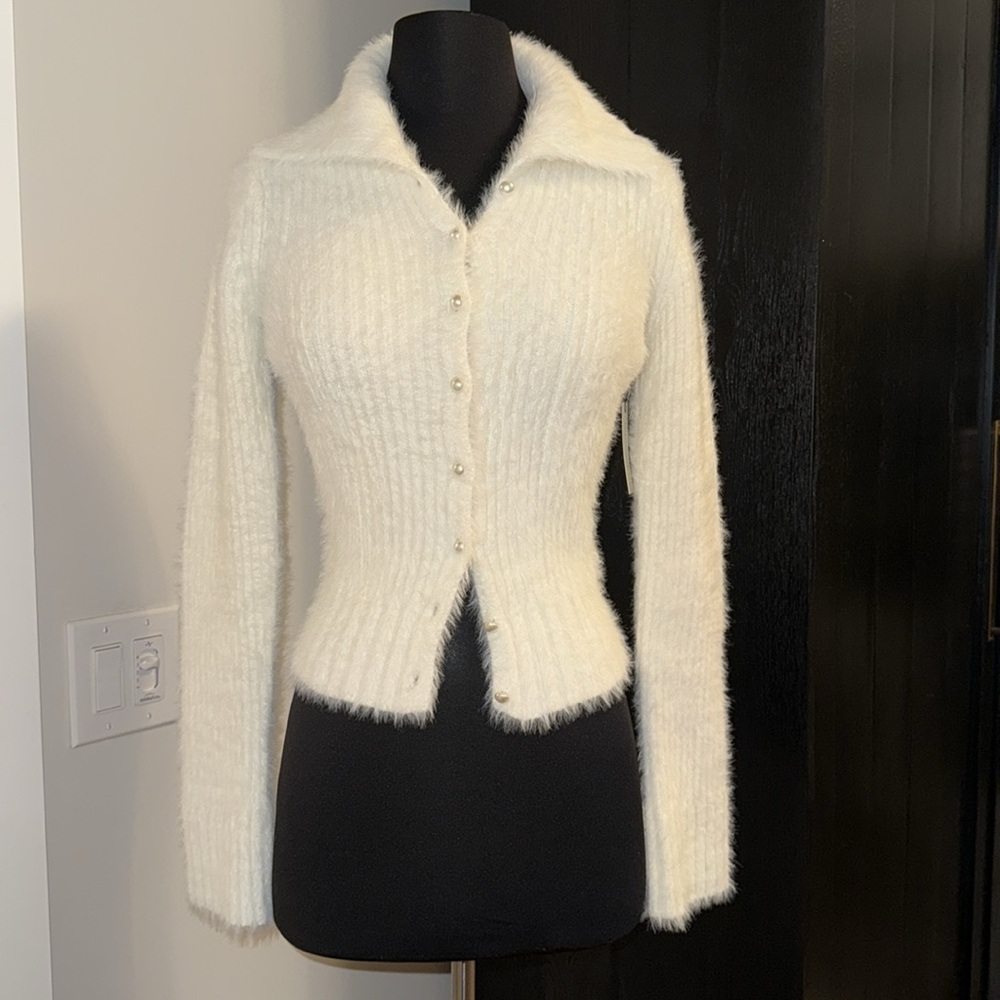 NWT Anthropologie Fuzzy Cardigan Sz XS